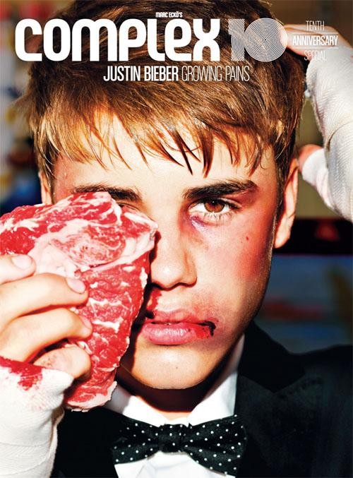 Hình ảnh hãi hùng của Justin Bieber trên trang bìa của tạp chí Complex